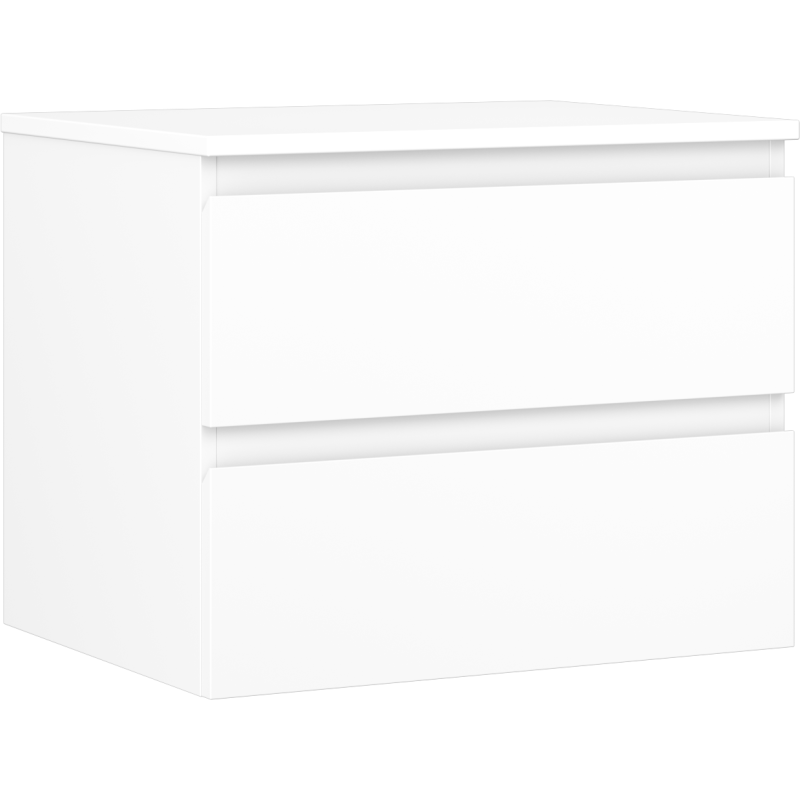 Mexen Orio Badezimmerunterschrank 60 cm mit Platte, 2 Schubladen, weiß matt - 91A10-06047-2-BFFC01