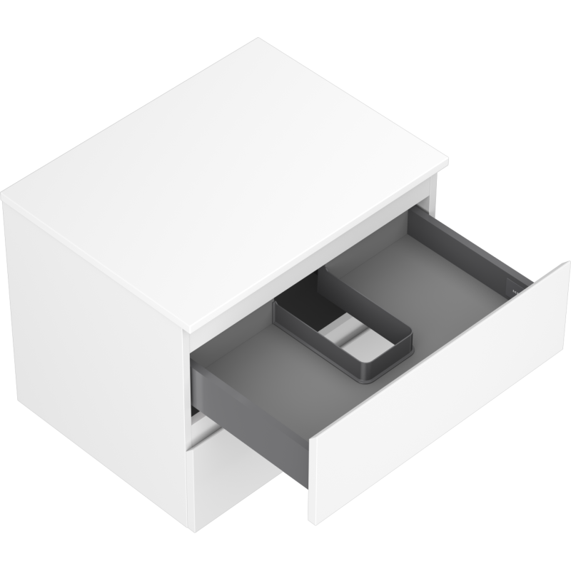 Mexen Orio Badezimmerunterschrank 60 cm mit Platte, 2 Schubladen, weiß matt - 91A10-06047-2-BFFC01