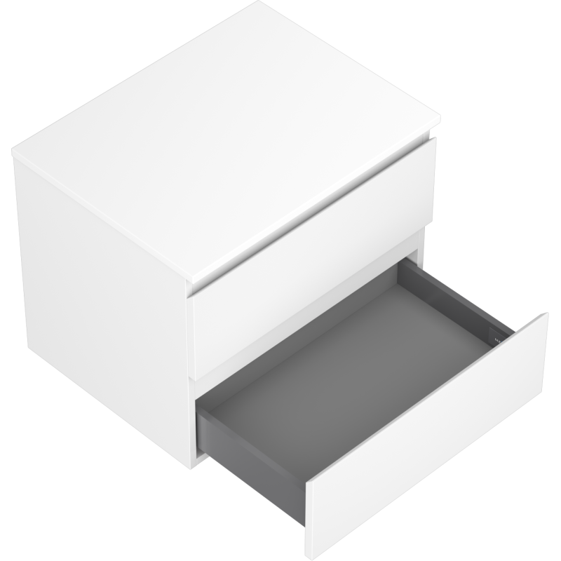 Mexen Orio Badezimmerunterschrank 60 cm mit Platte, 2 Schubladen, weiß matt - 91A10-06047-2-BFFC01