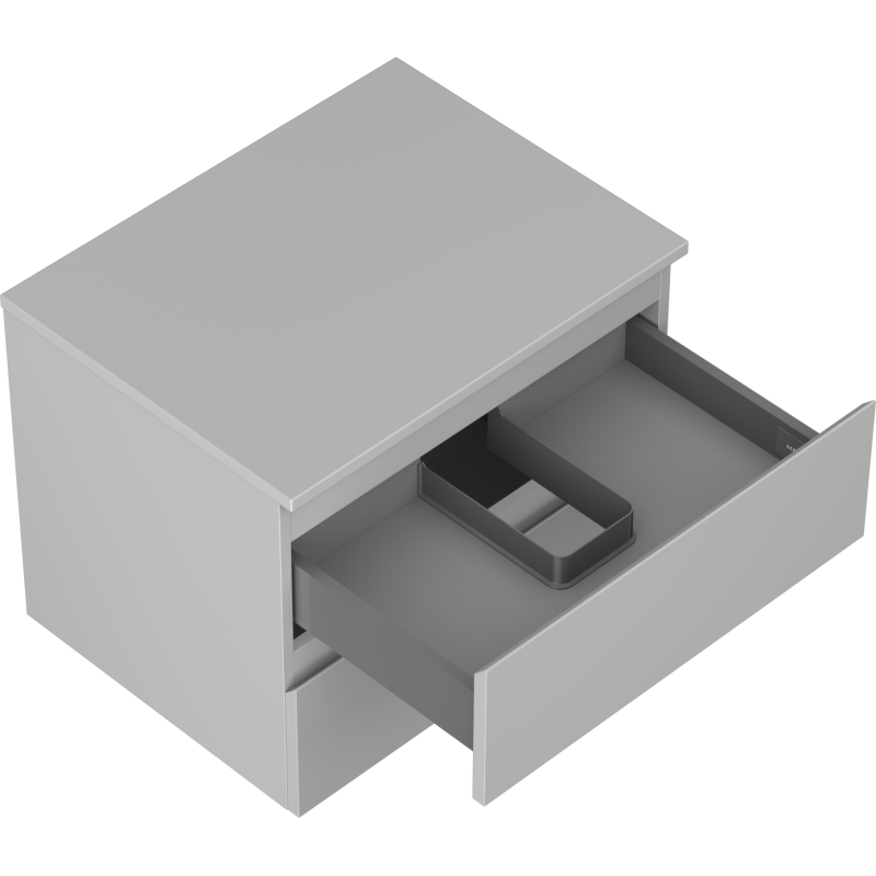 Mexen Orio Badezimmer-Unterschrank 60 cm mit Arbeitsplatte, 2 Schubladen, grau matt - 91A10-06047-2-BFFC62