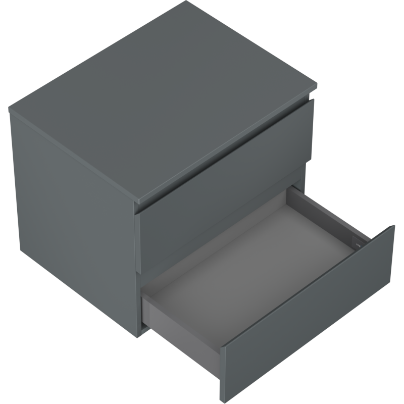 Mexen Orio Badezimmerunterschrank 60 cm mit Arbeitsplatte, 2 Schubladen, matt Graphit - 91A10-06047-2-BFFC66