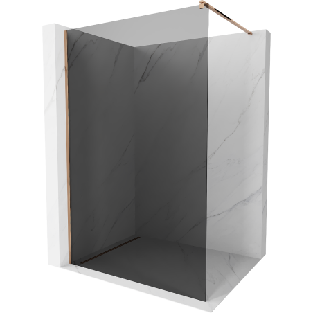 Mexen Kioto Duschwand Walk-in 120 x 200 cm, Grafit 8 mm, Roségold - 800-120-101-60-40
