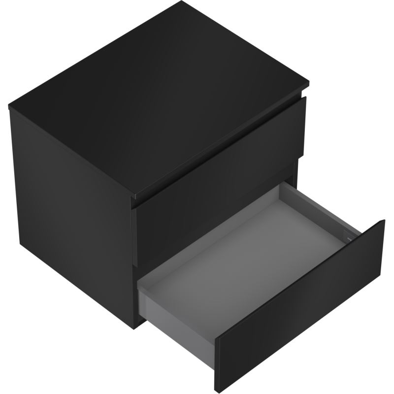 Mexen Orio Badezimmerunterschrank 60 cm mit Arbeitsplatte, 2 Schubladen, Schwarz Matt - 91A10-06047-2-BFFC71