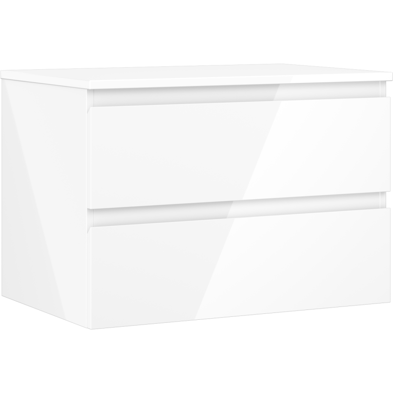 Mexen Orio Badezimmerunterschrank 70 cm mit Arbeitsplatte, 2 Schubladen, weiß glänzend - 91A10-07047-2-BFFC00