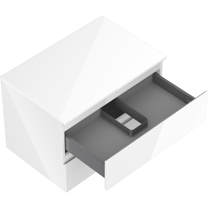 Mexen Orio Badezimmerunterschrank 70 cm mit Arbeitsplatte, 2 Schubladen, weiß glänzend - 91A10-07047-2-BFFC00