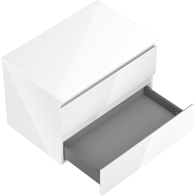 Mexen Orio Badezimmerunterschrank 70 cm mit Arbeitsplatte, 2 Schubladen, weiß glänzend - 91A10-07047-2-BFFC00