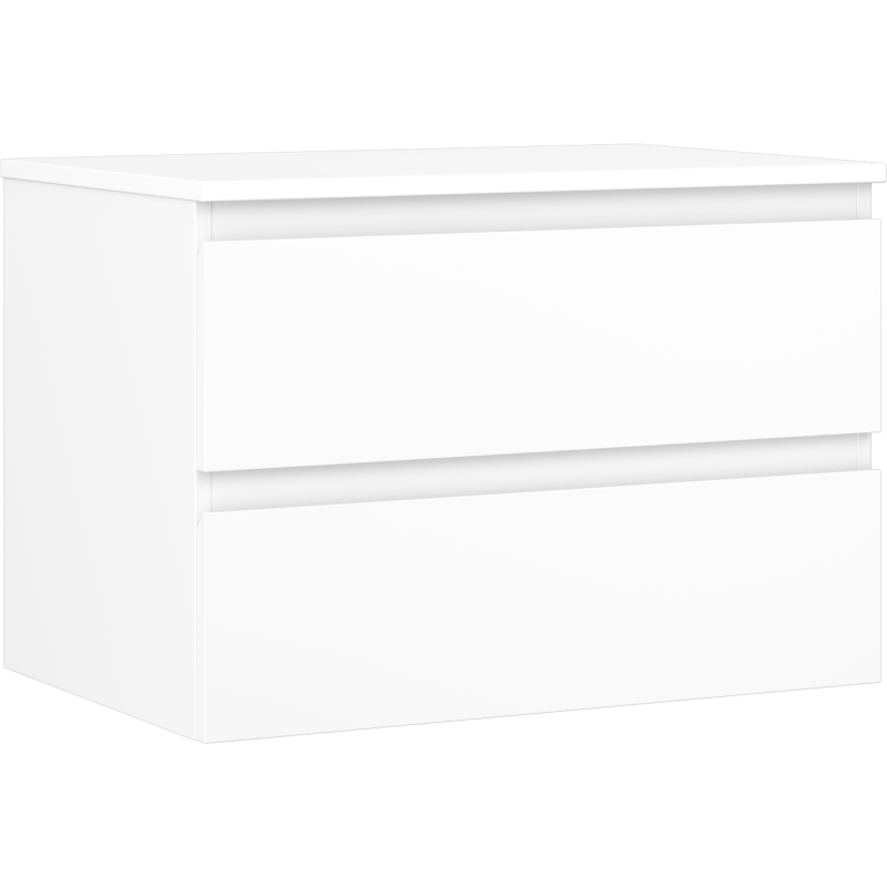 Mexen Orio Badezimmerschrank unter Waschbecken 70 cm mit Arbeitsplatte, 2 Schubladen, weiß matt - 91A10-07047-2-BFFC01