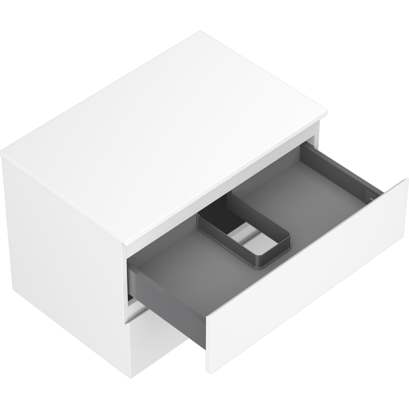 Mexen Orio Badezimmerschrank unter Waschbecken 70 cm mit Arbeitsplatte, 2 Schubladen, weiß matt - 91A10-07047-2-BFFC01