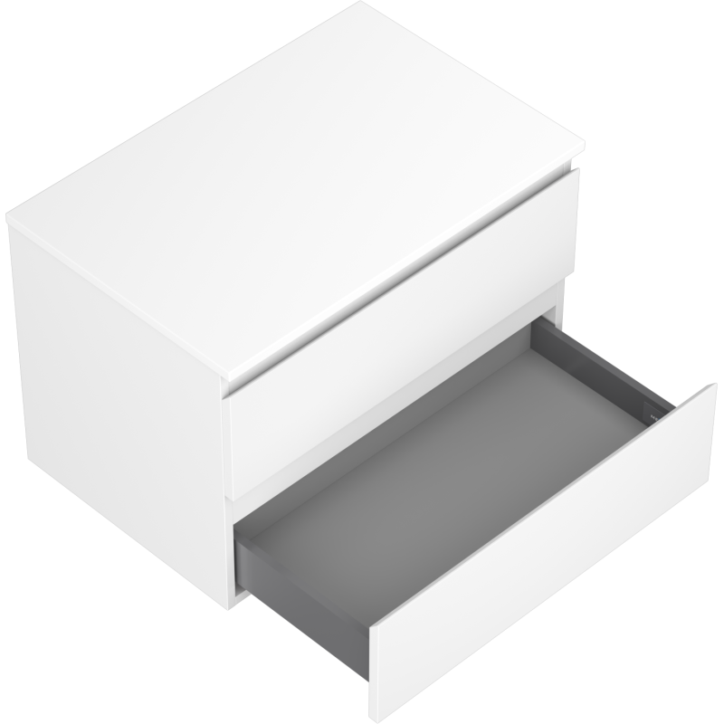 Mexen Orio Badezimmerschrank unter Waschbecken 70 cm mit Arbeitsplatte, 2 Schubladen, weiß matt - 91A10-07047-2-BFFC01