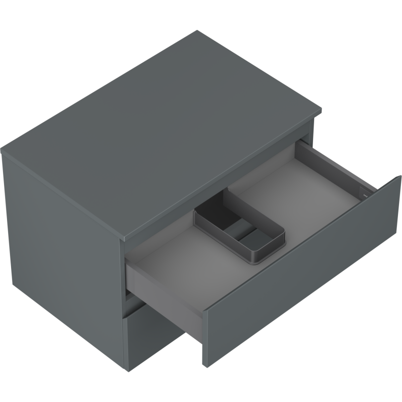 Mexen Orio Badezimmerschrank 70 cm mit Waschtischplatte, 2 Schubladen, Mattgrafit - 91A10-07047-2-BFFC66