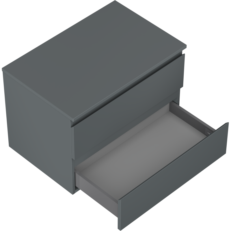 Mexen Orio Badezimmerschrank 70 cm mit Waschtischplatte, 2 Schubladen, Mattgrafit - 91A10-07047-2-BFFC66
