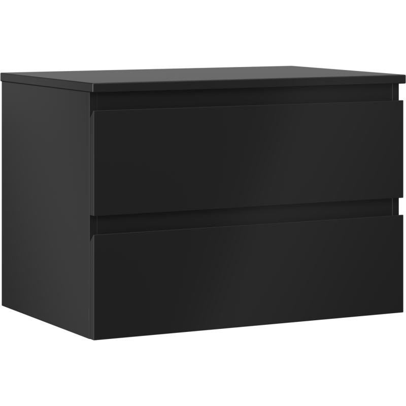 Mexen Orio Badezimmerunterschrank 70 cm mit Arbeitsplatte, 2 Schubladen, Schwarz Matt - 91A10-07047-2-BFFC71