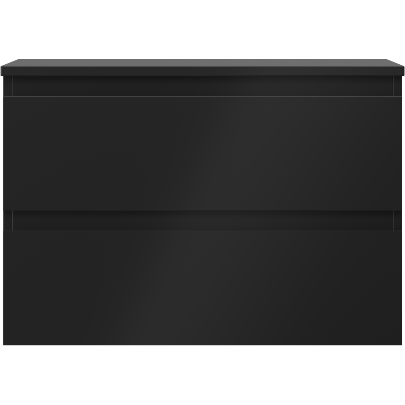 Mexen Orio Badezimmerunterschrank 70 cm mit Arbeitsplatte, 2 Schubladen, Schwarz Matt - 91A10-07047-2-BFFC71