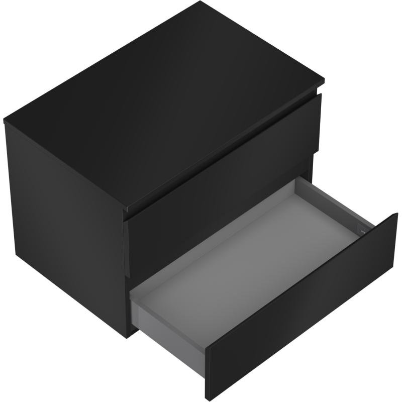 Mexen Orio Badezimmerunterschrank 70 cm mit Arbeitsplatte, 2 Schubladen, Schwarz Matt - 91A10-07047-2-BFFC71