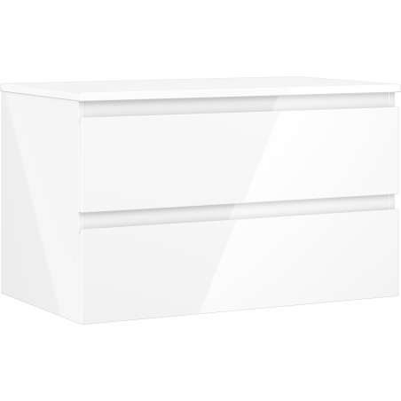Mexen Orio Badezimmerschrank für Waschtisch 80 cm mit Arbeitsplatte, 2 Schubladen, weiß glänzend - 91A10-08047-2-BFFC00