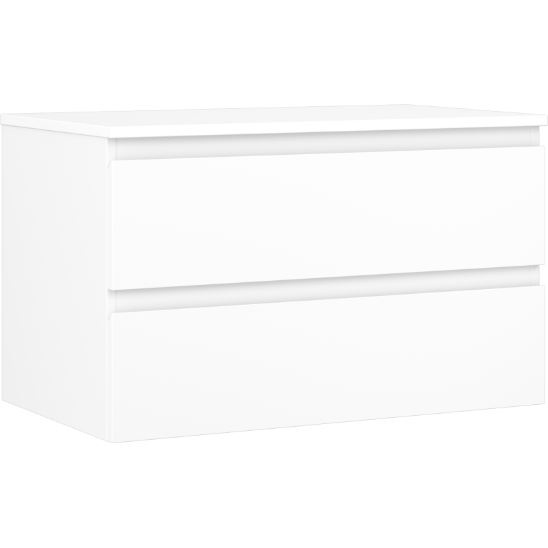 Mexen Orio Badezimmerschrank 80 cm mit Waschbeckenplatte, 2 Schubladen, weiß matt - 91A10-08047-2-BFFC01
