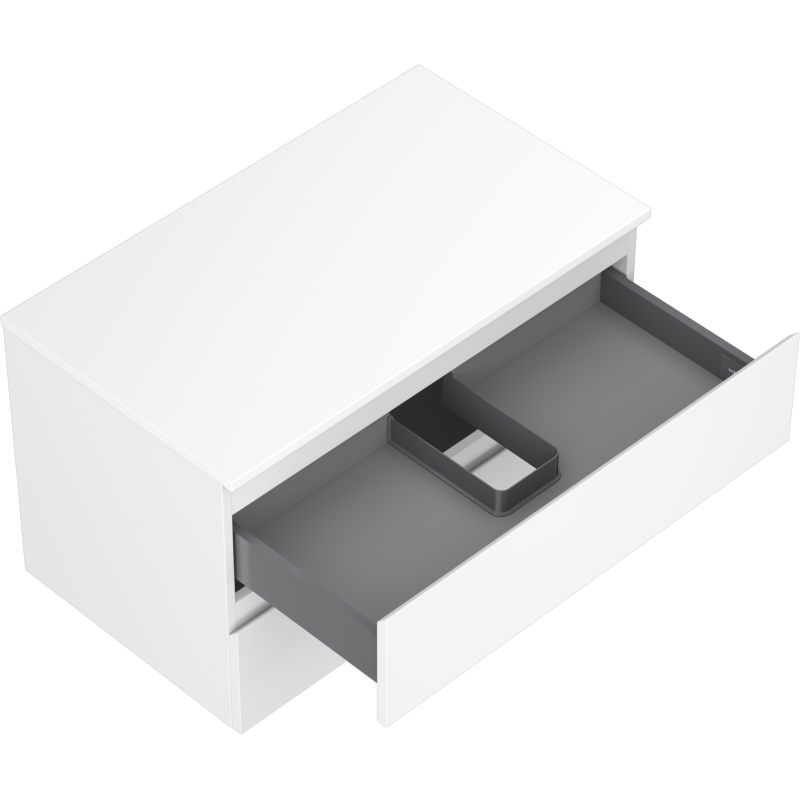 Mexen Orio Badezimmerschrank 80 cm mit Waschbeckenplatte, 2 Schubladen, weiß matt - 91A10-08047-2-BFFC01