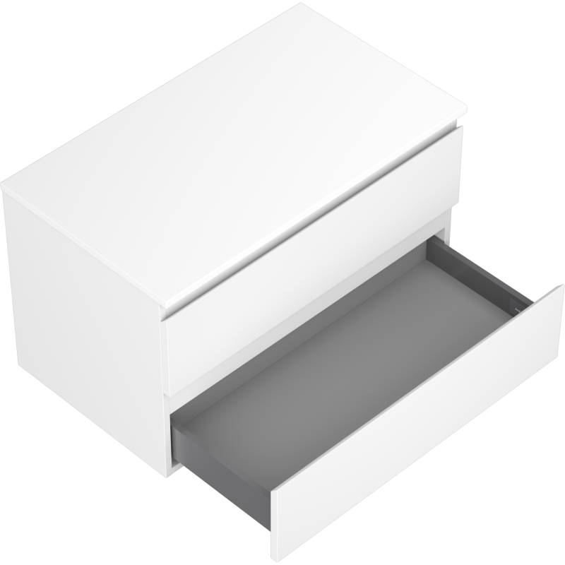 Mexen Orio Badezimmerschrank 80 cm mit Waschbeckenplatte, 2 Schubladen, weiß matt - 91A10-08047-2-BFFC01