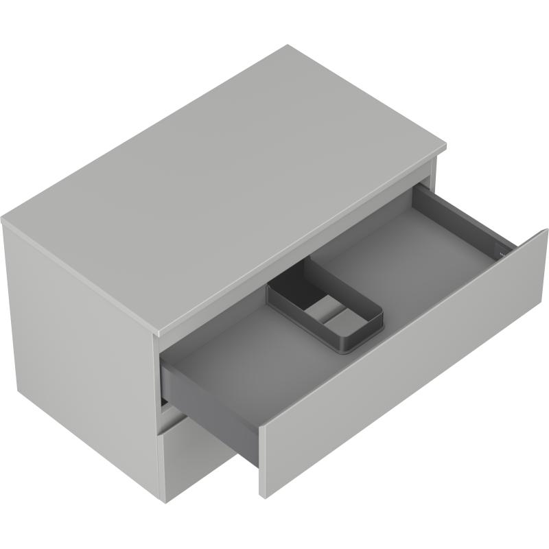 Mexen Orio Badezimmerschrank 80 cm mit Platte, 2 Schubladen, grau matt - 91A10-08047-2-BFFC62