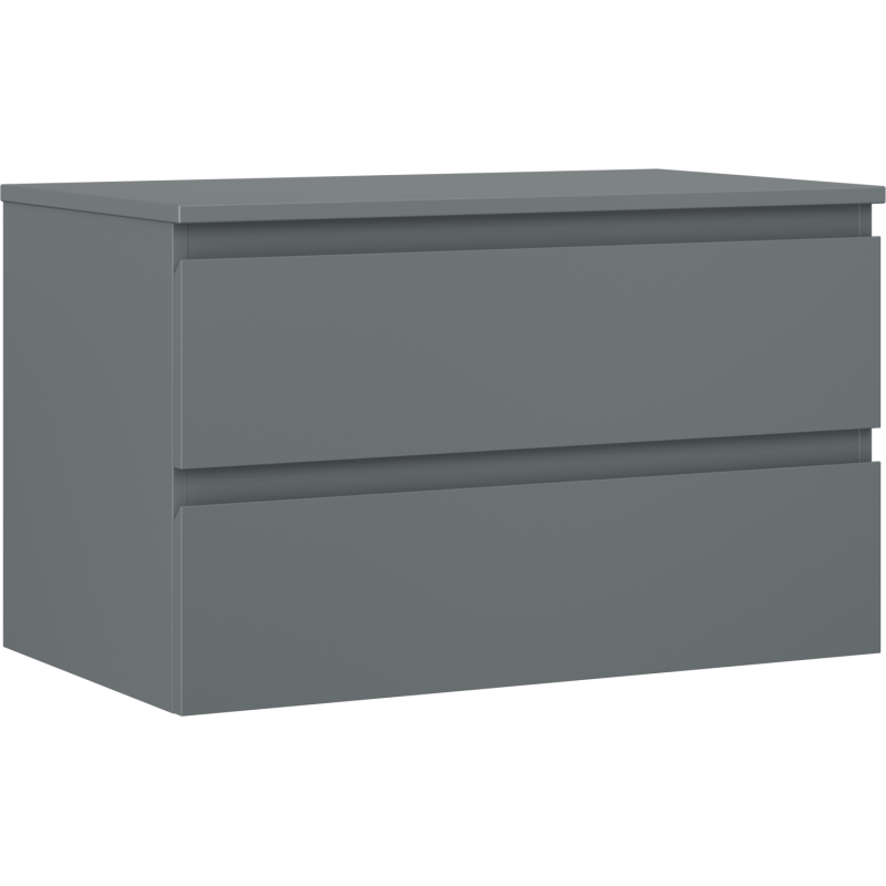 Mexen Orio Badezimmerunterschrank 80 cm mit Arbeitsplatte, 2 Schubladen, matt Graphit - 91A10-08047-2-BFFC66