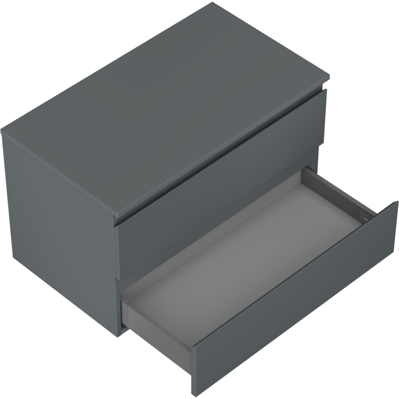 Mexen Orio Badezimmerunterschrank 80 cm mit Arbeitsplatte, 2 Schubladen, matt Graphit - 91A10-08047-2-BFFC66