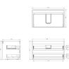 Mexen Orio Badezimmerschrank unter Waschbecken 80 cm mit Arbeitsplatte, 2 Schubladen, schwarz glänzend - 91A10-08047-2-BFFC70