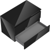 Mexen Orio Badezimmerschrank unter Waschbecken 80 cm mit Arbeitsplatte, 2 Schubladen, schwarz glänzend - 91A10-08047-2-BFFC70