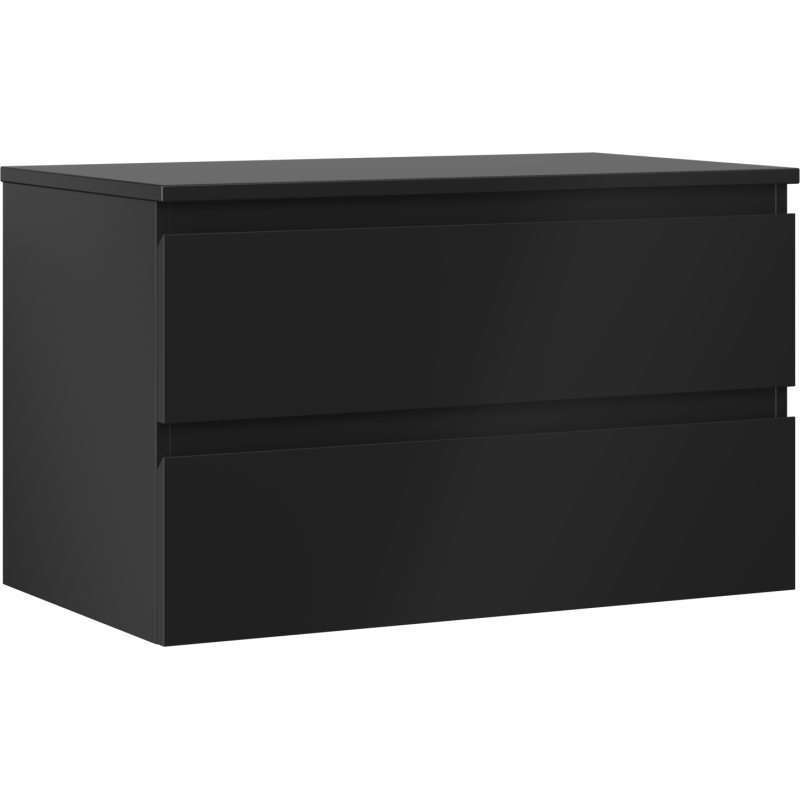 Mexen Orio Badezimmer-Unterschrank 80 cm mit Platte, 2 Schubladen, Schwarz Matt - 91A10-08047-2-BFFC71