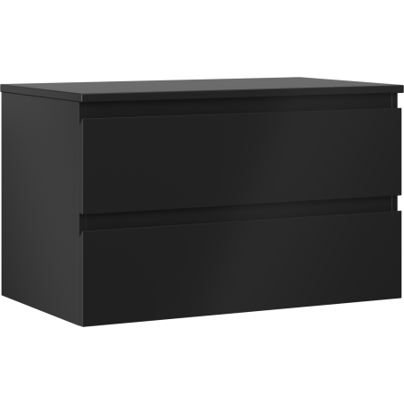 Mexen Orio Badezimmer-Unterschrank 80 cm mit Platte, 2 Schubladen, Schwarz Matt - 91A10-08047-2-BFFC71