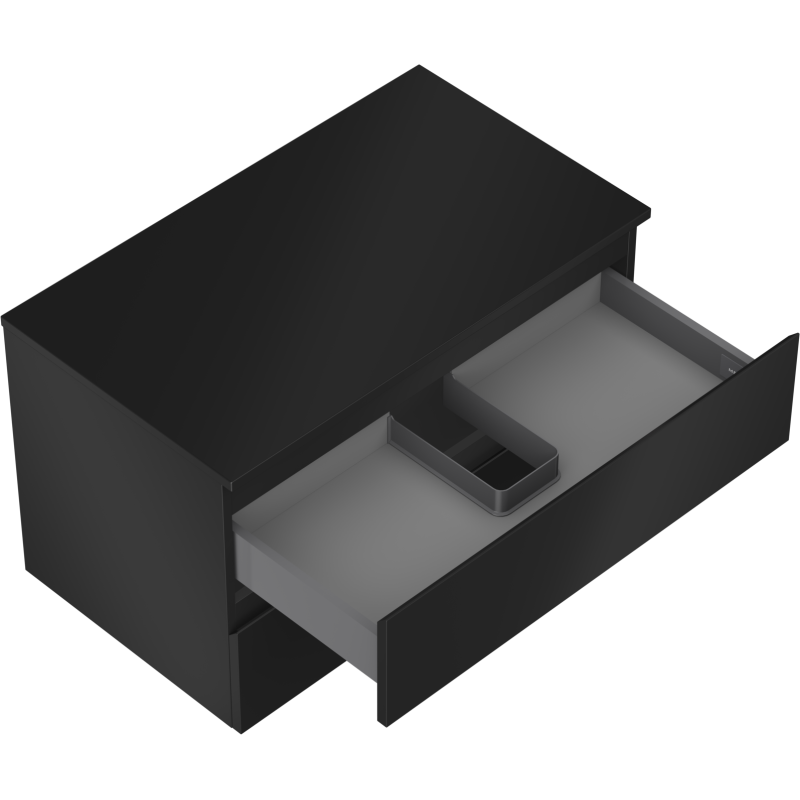 Mexen Orio Badezimmer-Unterschrank 80 cm mit Platte, 2 Schubladen, Schwarz Matt - 91A10-08047-2-BFFC71