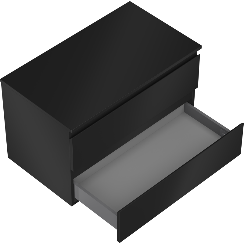 Mexen Orio Badezimmer-Unterschrank 80 cm mit Platte, 2 Schubladen, Schwarz Matt - 91A10-08047-2-BFFC71