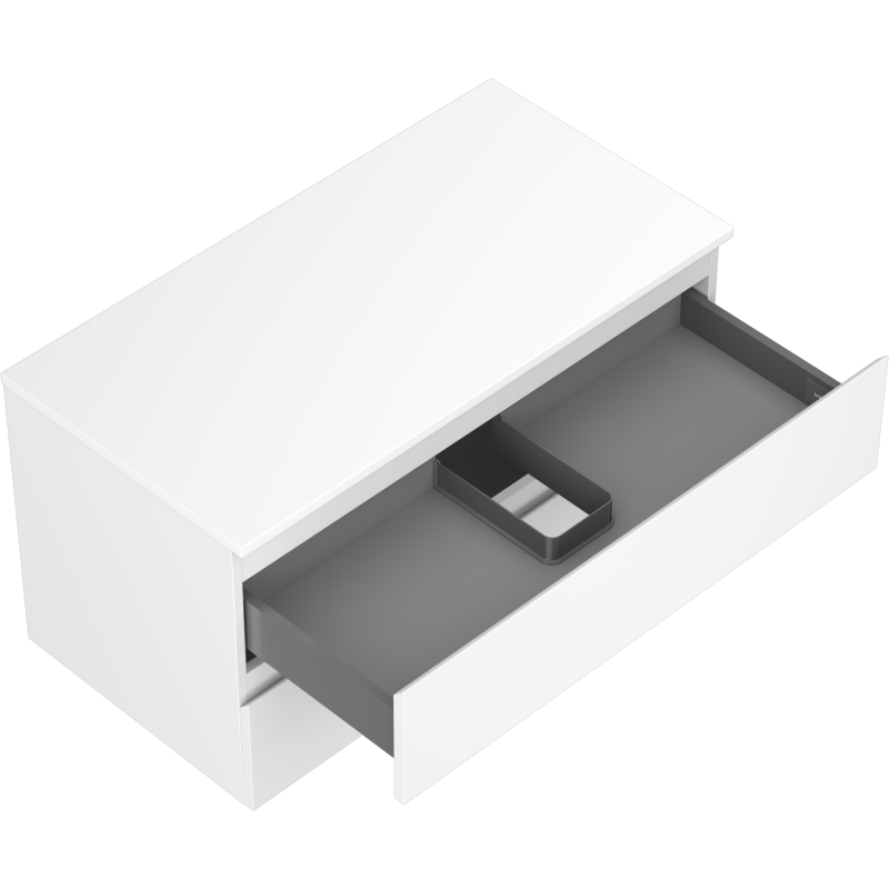 Mexen Orio Badezimmerschrank unter dem Waschbecken 90 cm mit Arbeitsplatte, 2 Schubladen, weiß matt - 91A10-09047-2-BFFC01
