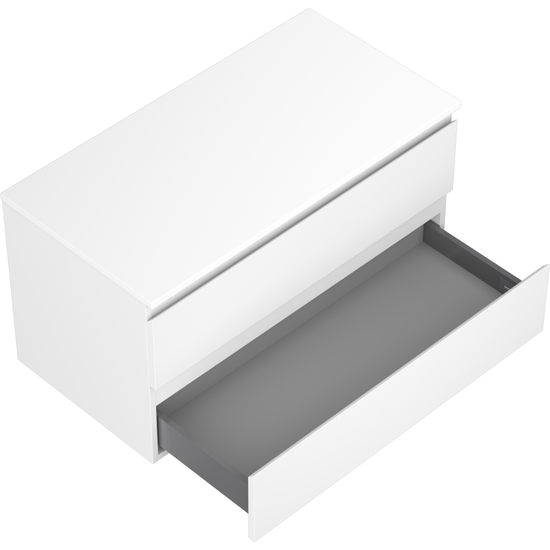 Mexen Orio Badezimmerschrank unter dem Waschbecken 90 cm mit Arbeitsplatte, 2 Schubladen, weiß matt - 91A10-09047-2-BFFC01