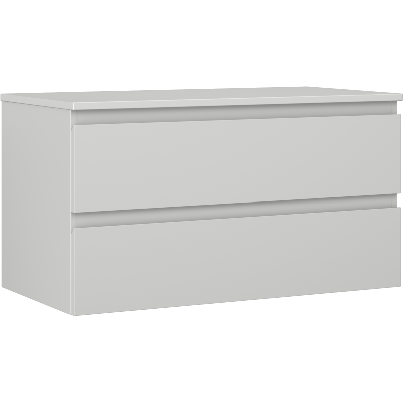 Mexen Orio Badezimmerschrank mit Waschbecken, 90 cm mit Arbeitsplatte, 2 Schubladen, graumatt - 91A10-09047-2-BFFC62