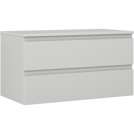 Mexen Orio Badezimmerschrank mit Waschbecken, 90 cm mit Arbeitsplatte, 2 Schubladen, graumatt - 91A10-09047-2-BFFC62