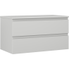 Mexen Orio Badezimmerschrank mit Waschbecken, 90 cm mit Arbeitsplatte, 2 Schubladen, graumatt - 91A10-09047-2-BFFC62