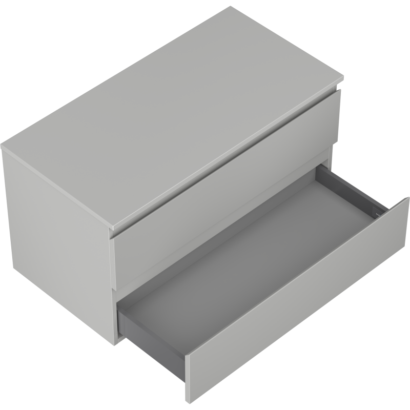 Mexen Orio Badezimmerschrank mit Waschbecken, 90 cm mit Arbeitsplatte, 2 Schubladen, graumatt - 91A10-09047-2-BFFC62