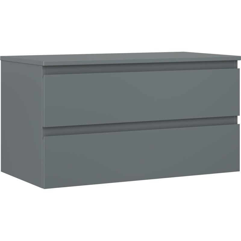 Mexen Orio Badezimmerschrank 90 cm mit Arbeitsplatte, 2 Schubladen, matt Graphit - 91A10-09047-2-BFFC66