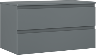 Mexen Orio Badezimmerschrank 90 cm mit Arbeitsplatte, 2 Schubladen, matt Graphit - 91A10-09047-2-BFFC66
