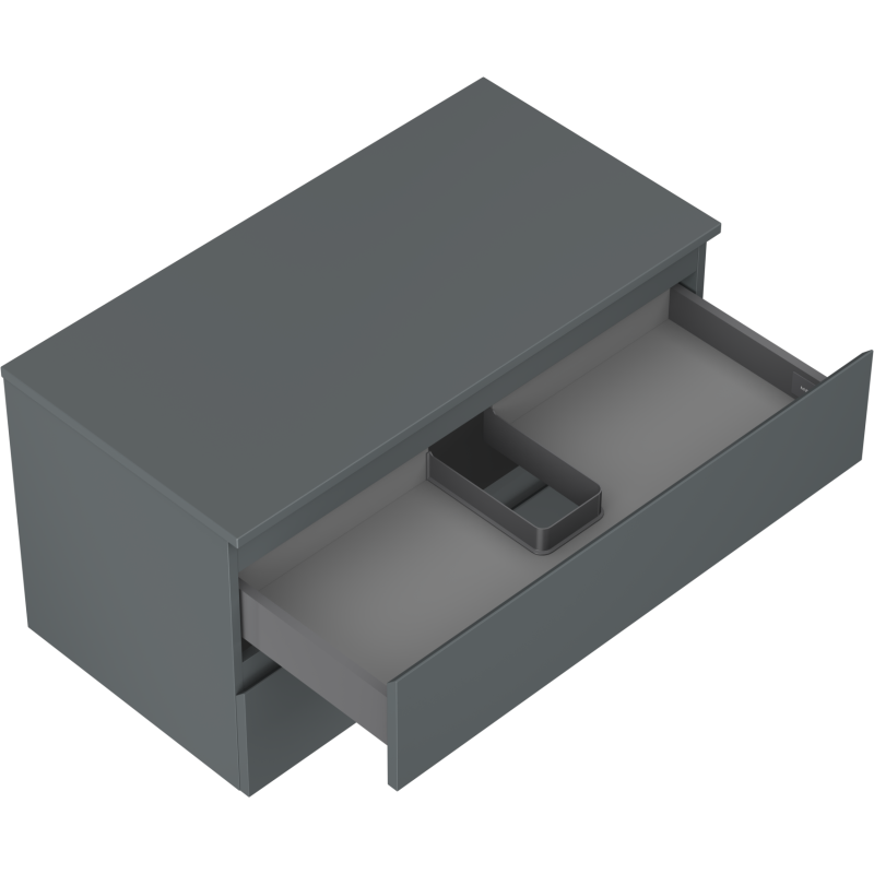 Mexen Orio Badezimmerschrank 90 cm mit Arbeitsplatte, 2 Schubladen, matt Graphit - 91A10-09047-2-BFFC66