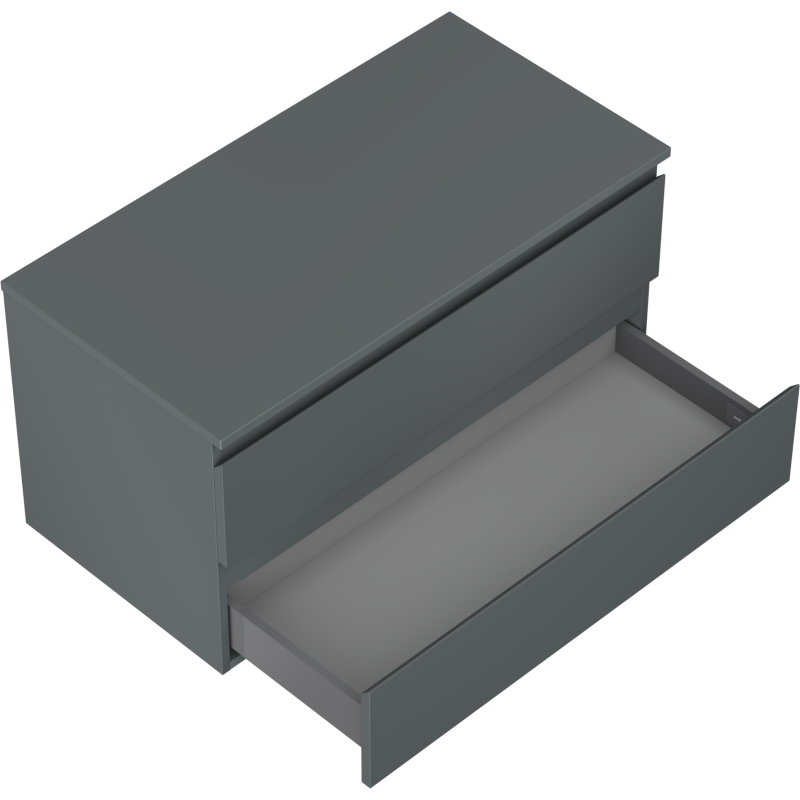 Mexen Orio Badezimmerschrank 90 cm mit Arbeitsplatte, 2 Schubladen, matt Graphit - 91A10-09047-2-BFFC66