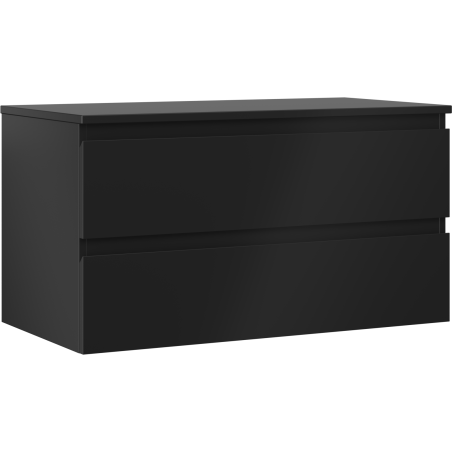 Mexen Orio Badezimmerschrank für Waschbecken 90 cm mit Platte, 2 Schubladen, schwarz matt - 91A10-09047-2-BFFC71