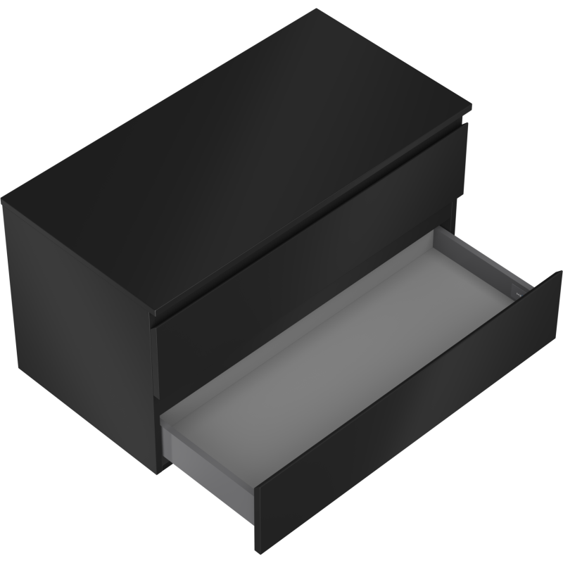 Mexen Orio Badezimmerschrank für Waschbecken 90 cm mit Platte, 2 Schubladen, schwarz matt - 91A10-09047-2-BFFC71