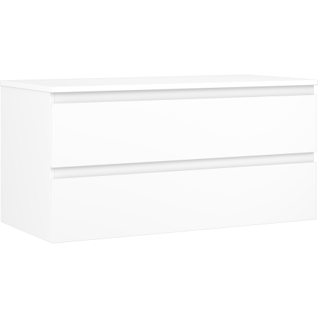 Mexen Orio Badezimmerschrank 100 cm mit Arbeitsplatte, 2 Schubladen, weiß matt - 91A10-10047-2-BFFC01