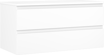 Mexen Orio Badezimmerschrank 100 cm mit Arbeitsplatte, 2 Schubladen, weiß matt - 91A10-10047-2-BFFC01