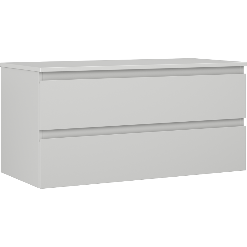 Mexen Orio Badezimmerunterschrank 100 cm mit Arbeitsplatte, 2 Schubladen, Grau matt - 91A10-10047-2-BFFC62