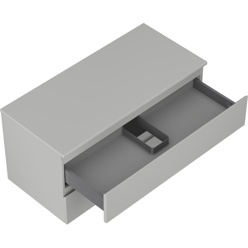 Mexen Orio Badezimmerunterschrank 100 cm mit Arbeitsplatte, 2 Schubladen, Grau matt - 91A10-10047-2-BFFC62