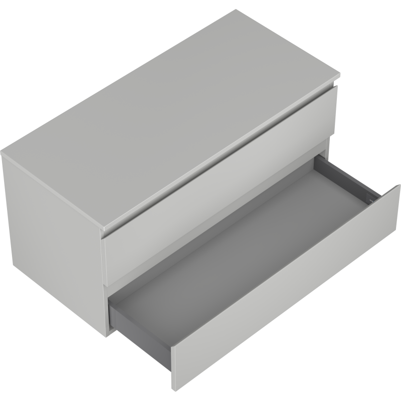 Mexen Orio Badezimmerunterschrank 100 cm mit Arbeitsplatte, 2 Schubladen, Grau matt - 91A10-10047-2-BFFC62