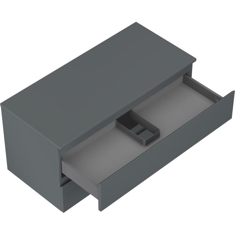 Mexen Orio Badezimmer-Unterschrank 100 cm mit Arbeitsplatte, 2 Schubladen, matt Graphit - 91A10-10047-2-BFFC66