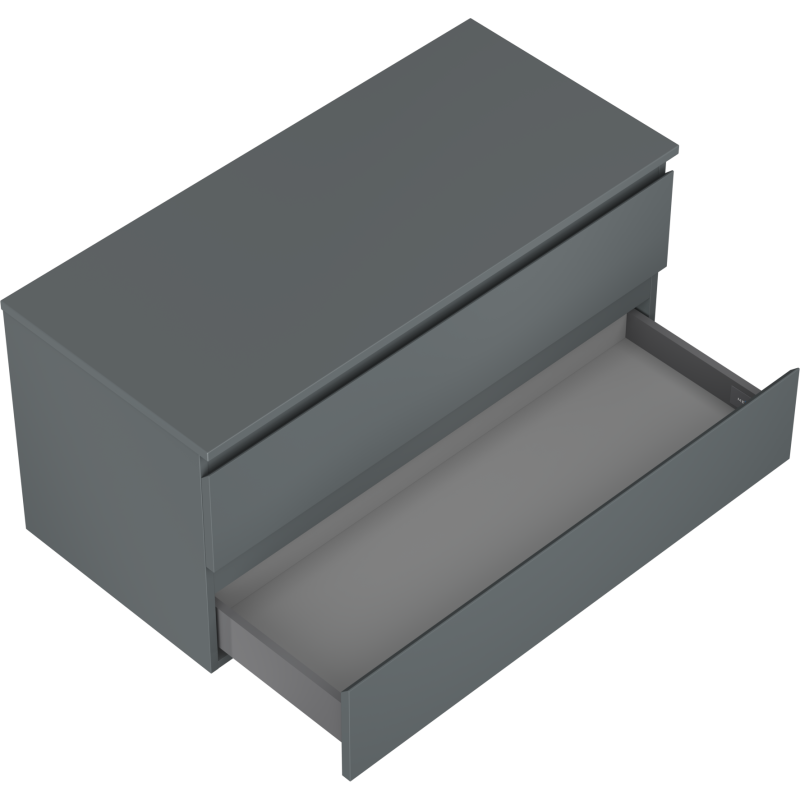 Mexen Orio Badezimmer-Unterschrank 100 cm mit Arbeitsplatte, 2 Schubladen, matt Graphit - 91A10-10047-2-BFFC66